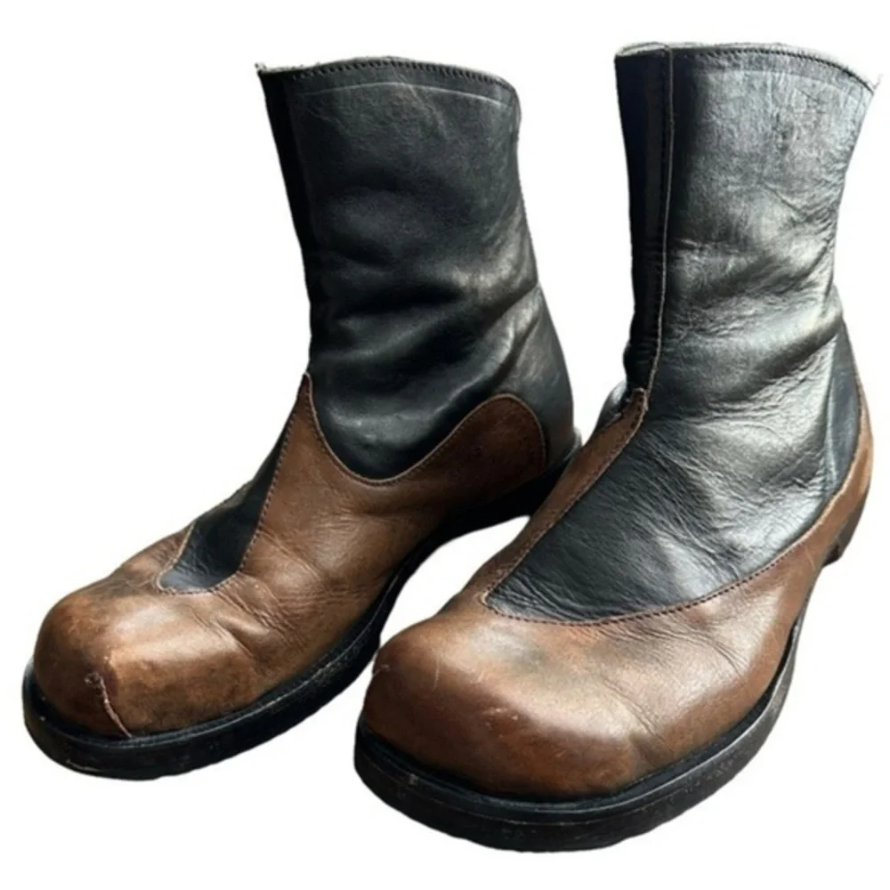Cydwoq Two Tone Leather Era Ankle Boots 37 Handmade Artisan